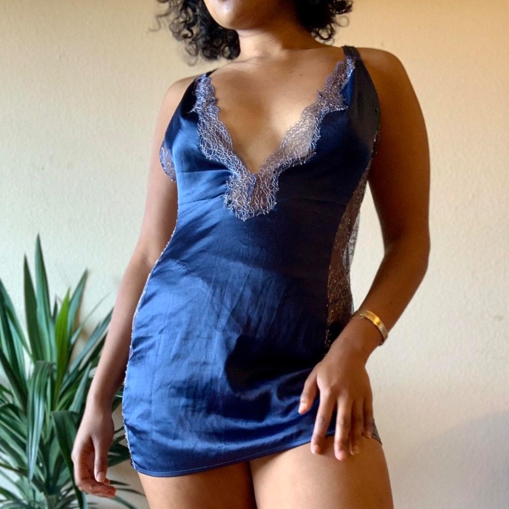 Victoria's Secret Midnight Blue and Gold Mini Dress
